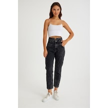 Mom Kalıp Yüksek Bel Denim Pantolon 001
