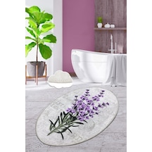 Lavender Oval Djt 70X120 Cm Banyo Halısı Paspas Yıkanabilir