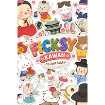 Kawaii Stili Sevimli Hayvanlar Kore Kıyafeti Temalı Sticker Seti - 18 Adet Etiket Çıkartma Diğer