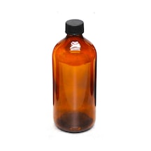 10 Adet 500 Ml Siyah Plastik Kapaklı Amber Kahverengi Cam Şişe Çok Renkli