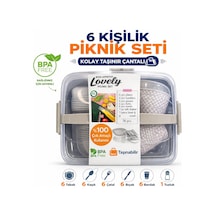 Lovely Piknik Seti 6 Kişilik 32 Parça Krem