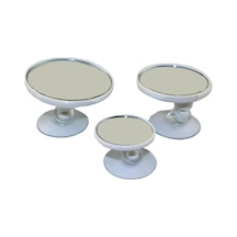 Beyaz Yuvarlak Araba Iç Dikiz Aynası Vantuzlu - 3'lü Set Çapları 5-7-9 Cm Tüm Araçlara Uygundur