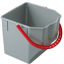 A Form Çift Kovalı Temizlik Arabası Seti Yedek Kirli Su Kovası Gri - Kırmızı Saplı 25 L