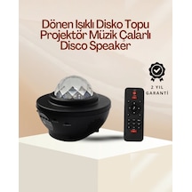 Mey İthalat Yıldız & Okyanus Dalga Projektörü Bluetooth / Usb Hoparlörlü Siyah