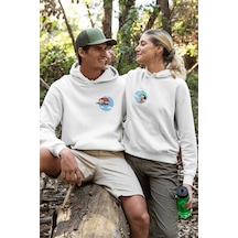 Süpergirl Ve Süperman Sevgili/çift/arkadaşlık 2'li Kapşonlu Sweatshirt Seti Beyaz