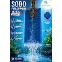 Sobo Akvaryum Filtre Süngeri 32x12x2 Cm - Üstün Temizlik Gücü Ve Yüksek Su Geçirgenliği - Mavi Renk