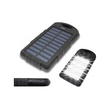 Solar Powerbank 5000 Mah Güneş Enerjili Powerbank 12 Led Işikli White Siyah - 792686753 Siyah
