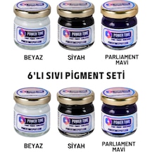 6'lı Opak & Transparan Sıvı Pigment Boya Seti / Epoksi Için/ 2 Adet Beyaz/ 2 Adet Siyah/ 2 Adet Mavi