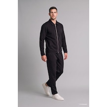 Defacto Regular Fit Polo Yaka Fermuarlı Basic Sweatshirt Hırka H9523ax26wnbk81 Siyah-bk81