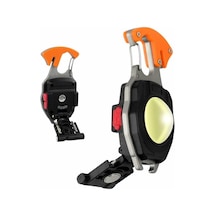 7 Modlu Mini Led Lamba Anahtarlık Usb Şarjlı Kamp İçin Taşınabilir - Lisinya Siyah