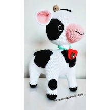 Amigurumi 25 cm buzu oyuncak sevimli inek