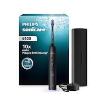 Philips Sonicare Series 6100 Elektrikli Diş Fırçası - Yeni Nesil Teknoloji, Basınç Sensörü, 6 Fırçalama Ayarı, Smartimer, Brushpacer, 21 Günlük Çalışma Süresi, Seyahat Çantası, Siyah, Hx7401/12