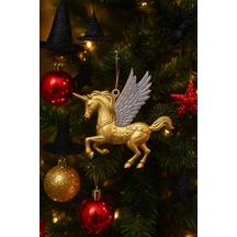 Beysüs Yılbaşı Çam Ağacı Süsü Unicorn Asma Süs Gold 10 Cm Diğer