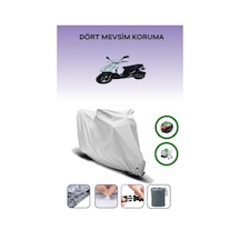 Gri Arka Çanta Ve Kilit Uyumlu Sym Jet 100 Uyumlu Motor Brandası