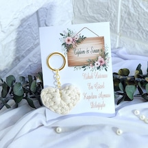 Kalp Makrome Anahtarlık Nikah Nişan Hediyelik Nikah Şeke 10 Adet