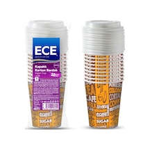 Ece 8 Oz To Go Kağıt Bardak 225 Ml Ve Kapak Seti 10'lu 3 Adet Çok Renkli