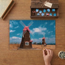 Yel Değirmenleri Tasarımı 240 Parça Ahşap Puzzle Ahşap Kutuda Mpy60253