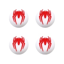 Desenli Sony Ps5/ps4/ps3 Analog Koruyucu Silikon Pad-spider Man Beyaz