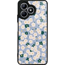 Oppo Realme Note 50 Daisy Pattern Tasarımlı Glossy Telefon Kılıfı Siyah