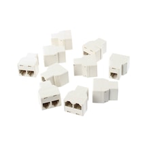 Rj11 Uzatma Çoğaltıcı Konnektör 1 Giriş/2 Çıkış 10 Adet