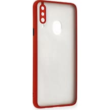 Newface Samsung Galaxy A20s Kılıf Montreal Silikon Kapak - Kırmızı