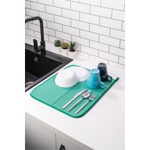 Mikrotex Bulaşık Matı Süper Emici Bulaşık Kurutma Matı 45x36cm Tezgah Üstü Bulaşık Matı Yeşil Belirt Diğer