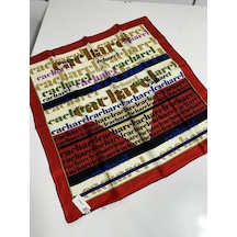 Cacharel %100 Saf İpek -twill İpek 90x90 Eşarp - 04947 - 90 X 90 / Kırmızı Kırmızı