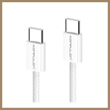 Bezos Konfulon Dc130 2m 60w Type-c To Type-c Örgülü Hızlı Şarj Kablosu - Beyaz 22
