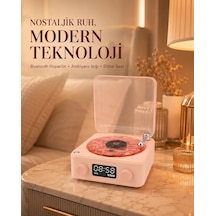 Bluetooth Hoparlörlü Gece Lambası Dijital Saatli Şeffaf Su Dalgası Işıklı Dekoratif Standart