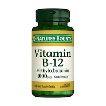 Natures Bounty Vitamin B-12 Methylcobalamin 1000 Mcg Takviye Edici Gıda 60 Tablet
