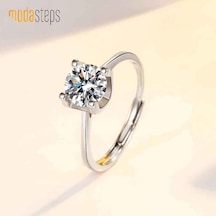 Modasteps 925 Ayar Gümüş Yüksek Kaliteli Kristal Zirkon Yüzük Çok Renkli