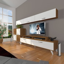 Decoraktiv Ekoflex 8 Slm Retro Tv Ünitesi Tv Sehpası Ceviz - Beyaz