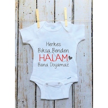 Babylimon 41 Günlük Oldum Baskılı Bebek Body Zıbın Beyaz - 133091412 Beyaz