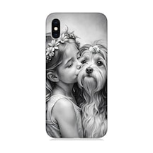 Apple Uyumlu iPhone Xs Kız Ve Köpek Desenli Silikon Kılıf