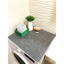 Bellalithe Keçe Çamaşır Makinesi Örtüsü Makine Üstü Pad 55*60 Cm Gri
