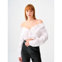 LOFT Crop Kadın Gömlek U.kol Lf2037925 Q1.v1 Beyaz