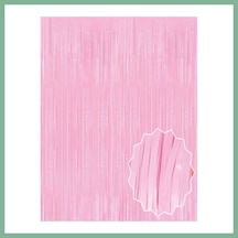 Bşkvirgo Soft Pembe Püsküllü Kapı Perdesi - Parti, Baby Shower, Cinsiyet Partisi 1x2 M Bsk2026