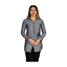 Kadın Gri Nakışlı Tunik Akr-1323 001