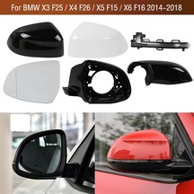 Beyaz Kapak Sol-bmw X3 F25 X4 F26 X5 F15 X6 F16 2014-2018 Yan Ayna Çerçevesi Alt Kapak Dikiz Aynası Dönüş Sinyal Işığı Lambası Lens Camı