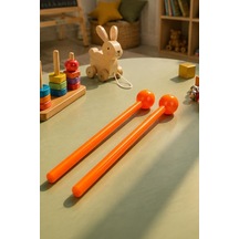 Midex Orf-tfk-20or Turuncu Çocuk Davulu Tokmağı Ritim Çubuğu Örf Aleti 23 Cm Karbon Fiber
