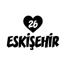 Kalpli 26 Eskişehir Araba Sticker 17x17 Cm Siyah