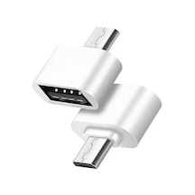 Wozlo Micro USB to USB OTG Çevirici Dönüştürcü Beyaz