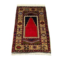 El Dokuma Sıfır Ortaköy Halısı Seccade 83x125 Kök Boya Namazlık