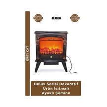 Delux Serisi Dekoratif Ürün Isıtmalı Ayaklı Şömine