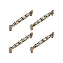 4x Vintage İçi Boş Mutfak Kapı Kolları Kullanışlı Dolaplar İçin Düğmeli - Bronz/128mm