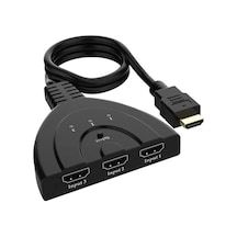 Pm-17229 3 Giriş 1 Çıkış Hdmı Switcher Çoğaltıcı Toplayıcı Aparat 30 Cm Kablolu Seçme Düğmeli