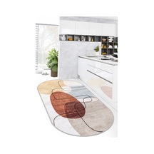 West Home Dijital Baskı Yıkanabilir Kaymaz Taban Leke Tutmaz Bej Oval Mutfak Halısı Salon Halısı Ve Yolluk Wh 578 Beige Oval
