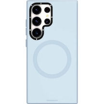 Galaxy S24 Ultra Uyumlu Kılıf Magsafe Destekli Çizilmeye Ve Aşınmaya Dayanıklı Youngkit Velvet Serisi Mavi