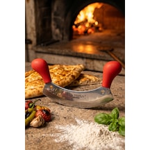 Silver Serisi Pizza Börek Pide Kıyma Bıçağı Kıyma Mutfak Bıçak Mf Kırmızı