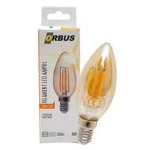 Orbus Orb-Ba3 Fılament Bulb B35 4 Watt E14 300 Lmn Amber Sarı Led